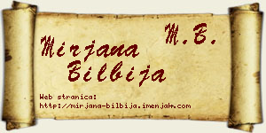 Mirjana Bilbija vizit kartica